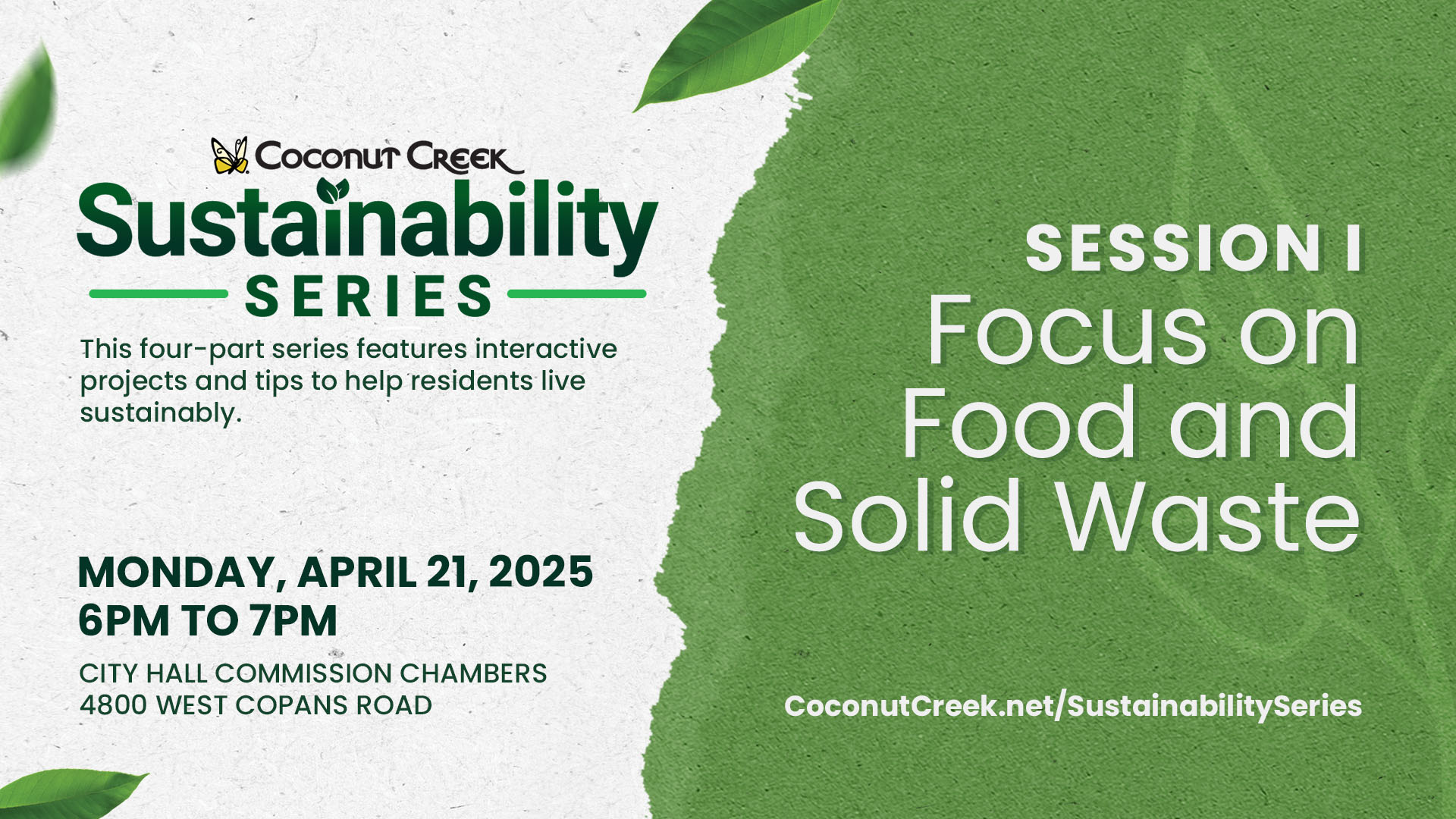 Coconut Creek Sustainability Series: Session 1: Focus on Food and Solid Waste